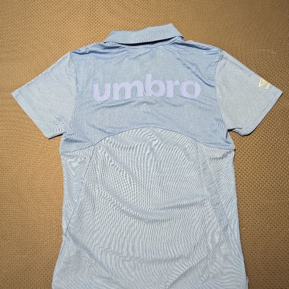 Umbro Sky Blue Polo with Zip Collar - Picture 4 of 6